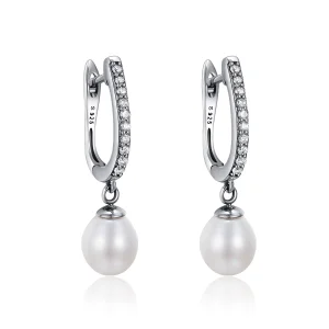 (Bild für) Hängende Ohrringe im Pandora-Stil aus Silber mit einzigartigem Charm - SCE194