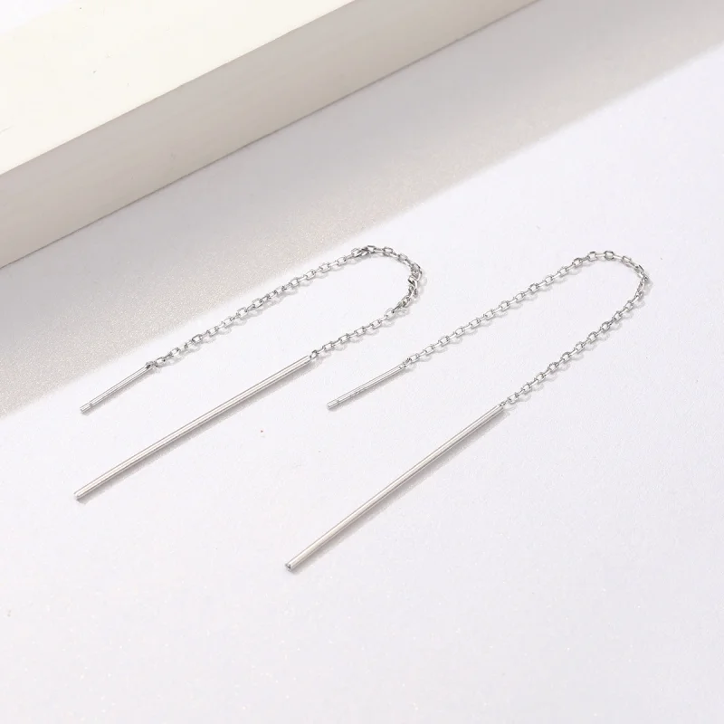 (Bild für) Hängeohrringe „Elegante Linie“ im Pandora-Stil aus Silber - SCE490 - Ansicht 4