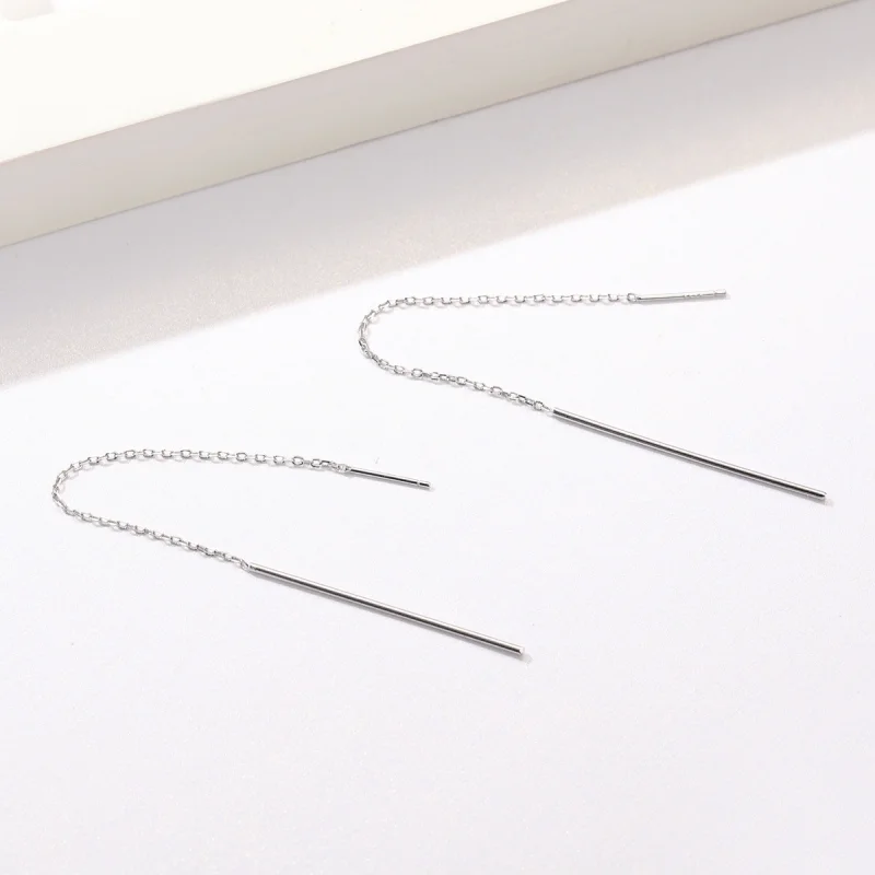 (Bild für) Hängeohrringe „Elegante Linie“ im Pandora-Stil aus Silber - SCE490 - Ansicht 5