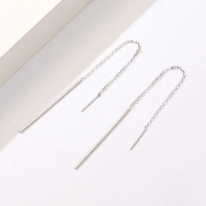(Bild für) Hängeohrringe „Elegante Linie“ im Pandora-Stil aus Silber - SCE490 - Ansicht 6