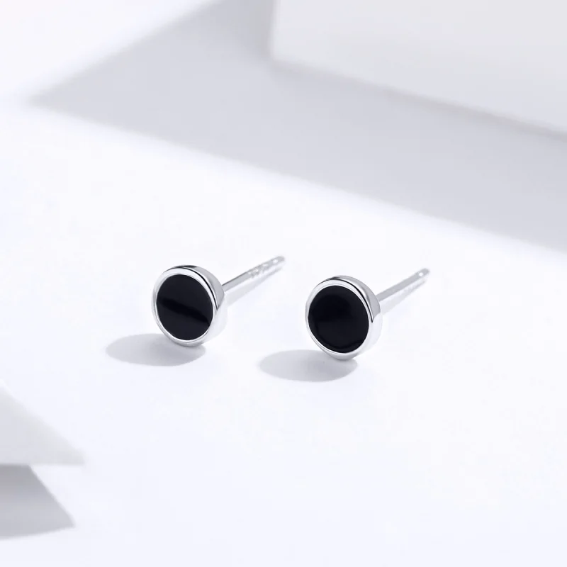 (Bild für) Kleine runde Ohrstecker aus Silber im Pandora-Stil - SCE694 - Ansicht 2