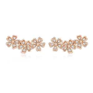 (Bild für) Kontrahierte Gänseblümchen-Ohrstecker im Pandora-Stil aus Roségold - SCE419-C
