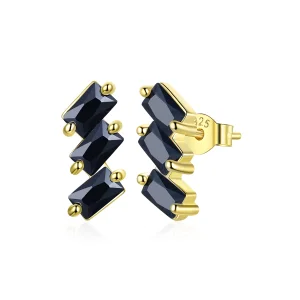 (Bild für) Massive Ohrstecker im Pandora-Stil, 18 Karat vergoldet - SCE1051-BK
