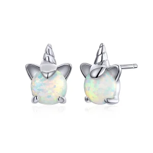 (Bild für) Niedliche Einhorn-Ohrstecker im Pandora-Stil aus Silber - SCE737