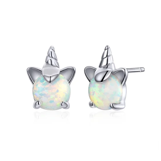 (Bild für) Niedliche Einhorn-Ohrstecker im Pandora-Stil aus Silber - SCE737