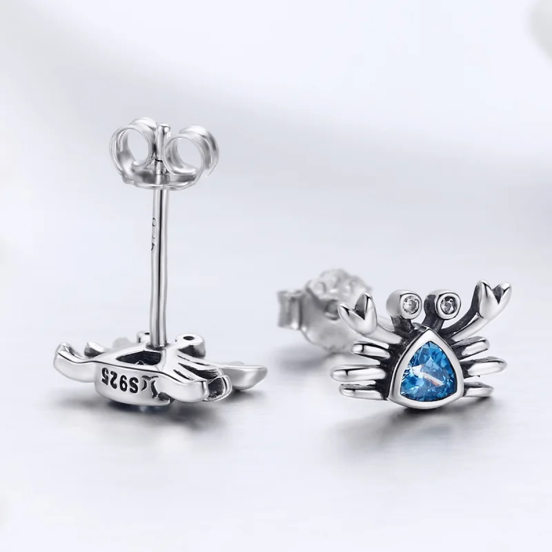 (Bild für) Niedliche kleine Krabben-Ohrstecker im Pandora-Stil aus Silber - SCE413 - Ansicht 6