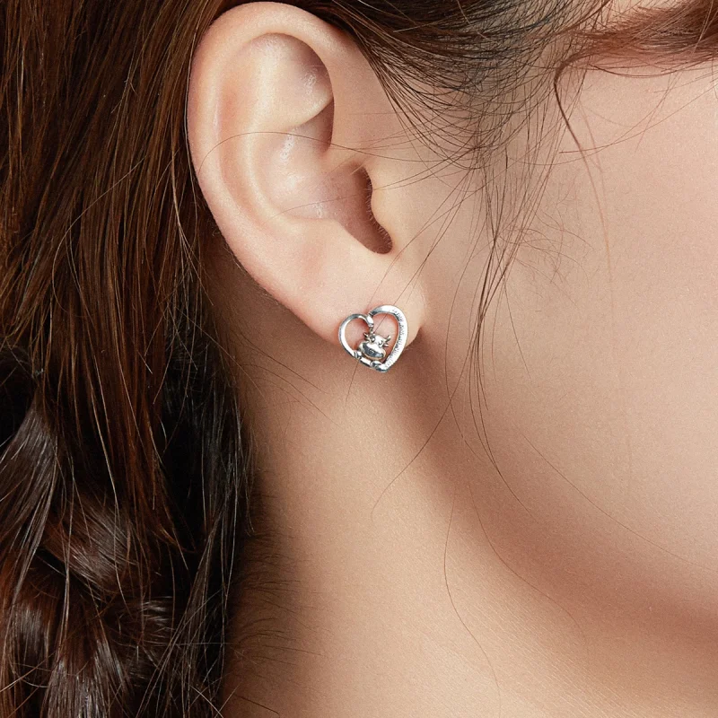 (Bild für) Niedliche Kuh-Ohrstecker im Pandora-Stil aus Silber - SCE984 - Ansicht 6