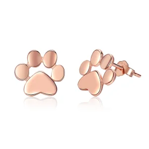 (Bild für) Niedliche Ohrstecker mit Katzenpfoten im Pandora-Stil, Roségold - SCE407-3