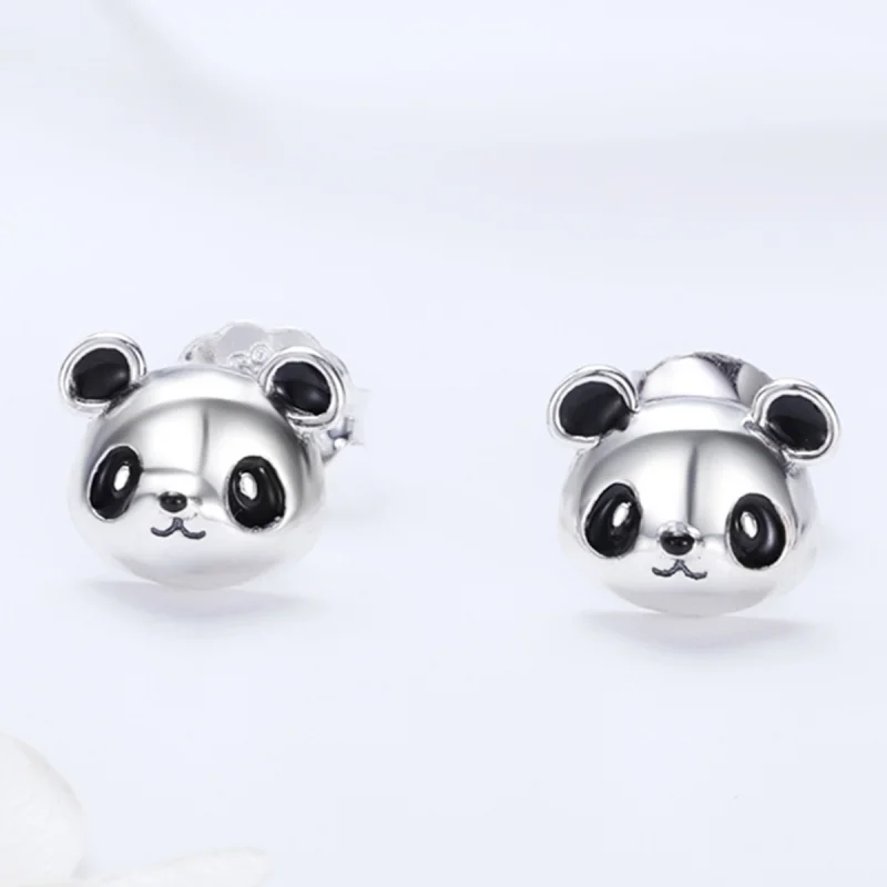 (Bild für) Niedliche Panda-Ohrstecker im Pandora-Stil aus Silber - SCE386 - Ansicht 4