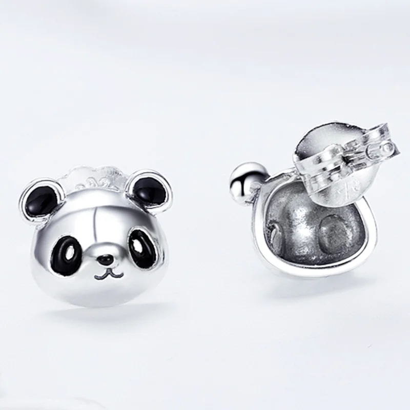 (Bild für) Niedliche Panda-Ohrstecker im Pandora-Stil aus Silber - SCE386 - Ansicht 6