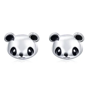 (Bild für) Niedliche Panda-Ohrstecker im Pandora-Stil aus Silber - SCE386