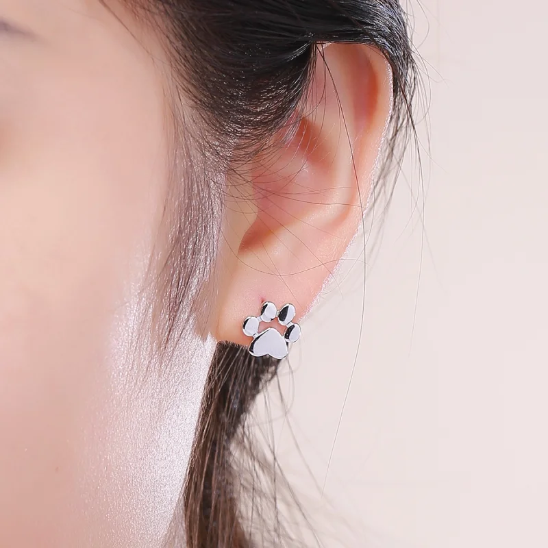 (Bild für) Niedliche Pfoten-Ohrstecker im Pandora-Stil aus Silber - SCE407-2 - Ansicht 8
