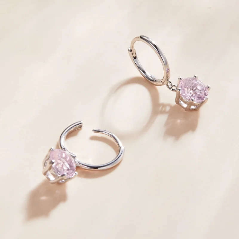 (Bild für) Ohrhänger aus Silber mit CZ im Pandora-Stil - SCE1020-PK - Ansicht 3