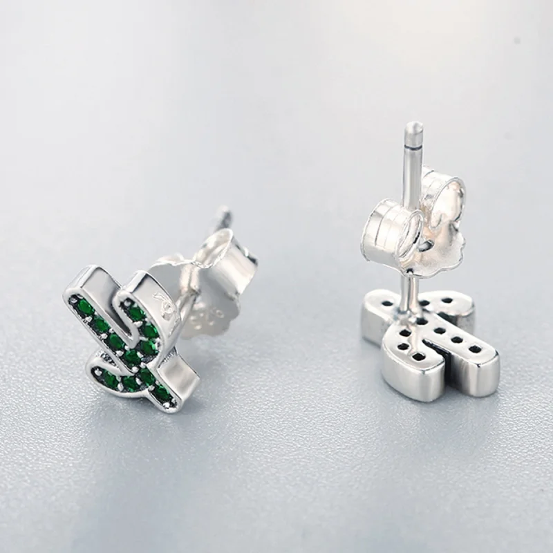 (Bild für) Ohrstecker „Frische Kaktus“ im Pandora-Stil aus Silber - SCE097 - Ansicht 5