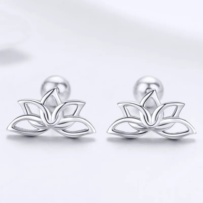 (Bild für) Ohrstecker im Pandora-Stil, Silber, frischer Lotus - BSE024 - Ansicht 2