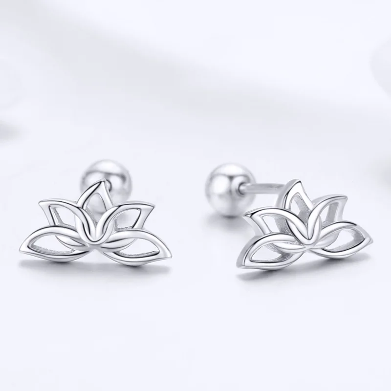 (Bild für) Ohrstecker im Pandora-Stil, Silber, frischer Lotus - BSE024 - Ansicht 3