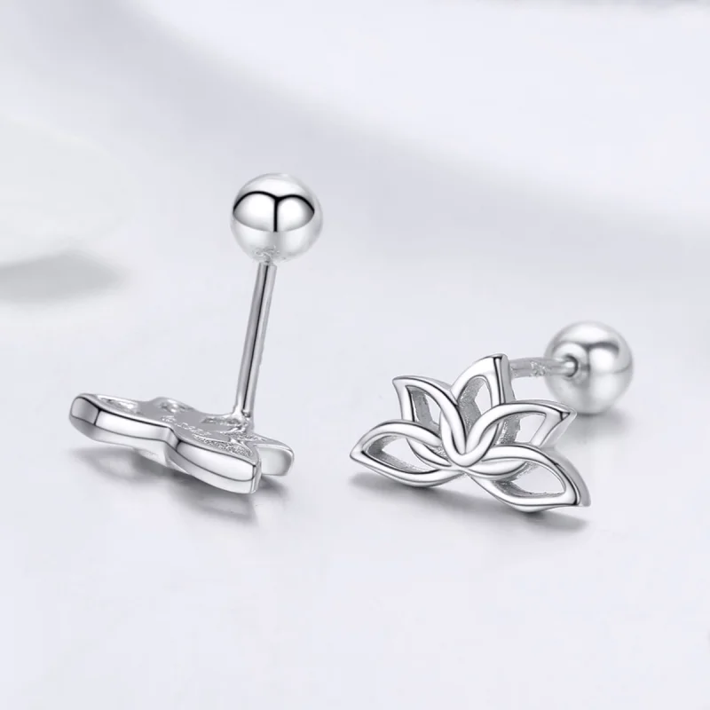 (Bild für) Ohrstecker im Pandora-Stil, Silber, frischer Lotus - BSE024 - Ansicht 4