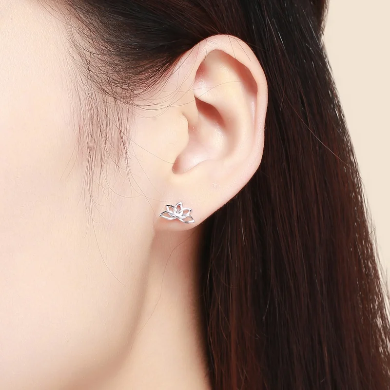 (Bild für) Ohrstecker im Pandora-Stil, Silber, frischer Lotus - BSE024 - Ansicht 5