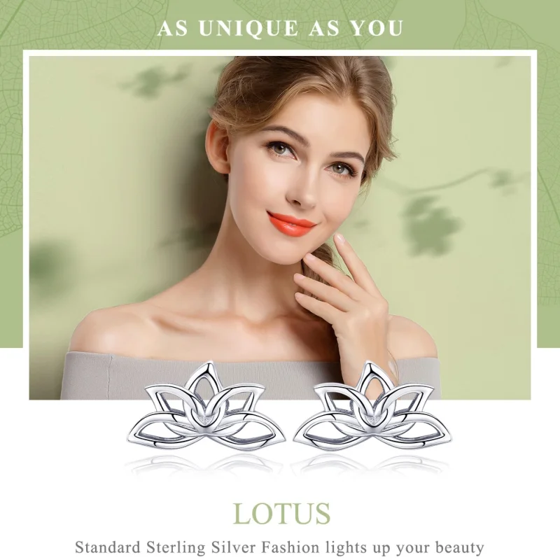 (Bild für) Ohrstecker im Pandora-Stil, Silber, frischer Lotus - BSE024 - Ansicht 6