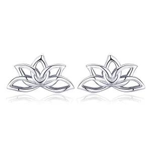 (Bild für) Ohrstecker im Pandora-Stil, Silber, frischer Lotus - BSE024