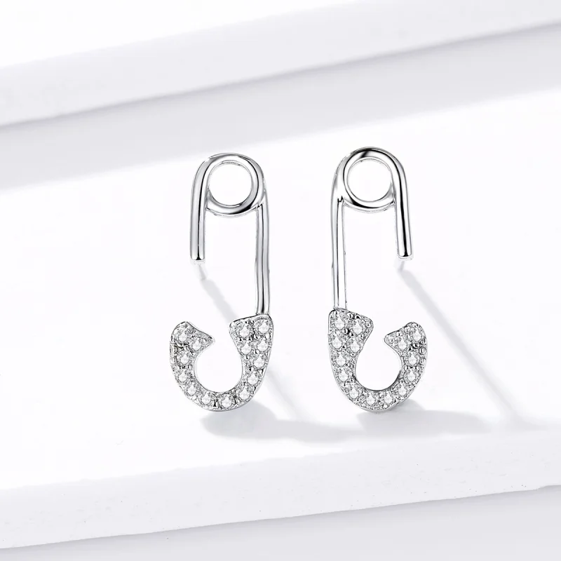 (Bild für) Ohrstecker mit Sicherheitsnadel „Love“ im Pandora-Stil aus Silber - BSE284 - Ansicht 5