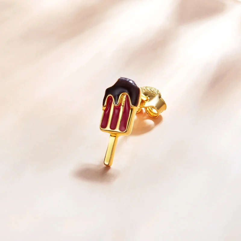 (Bild für) 18 Karat vergoldete Eis am Stiel-Ohrstecker im Pandora-Stil - SCE1164 - Ansicht 2