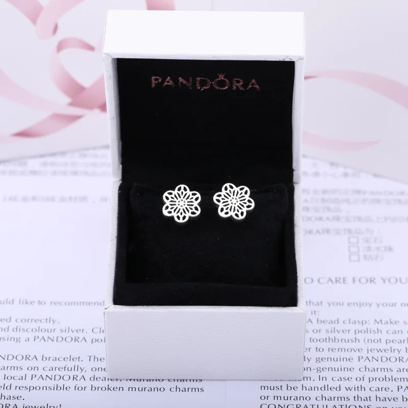 (Bild für) PANDORA Blumen-Gänseblümchen-Spitzen-Ohrstecker - 290692 - Ansicht 2