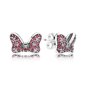 (Bild für) PANDORA Disney, Minnie's Sparkling Bow Ohrstecker, rote klare CZ - 290578CZR