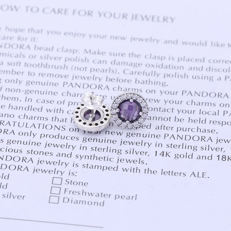 (Bild für) PANDORA Funkelnde Amethyst-Ohrstecker - 290548AM - Ansicht 2