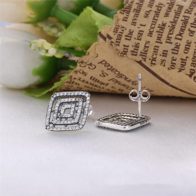 (Bild für) PANDORA Geometrische Linien Ohrstecker mit klarem CZ - 296208CZ - Ansicht 3
