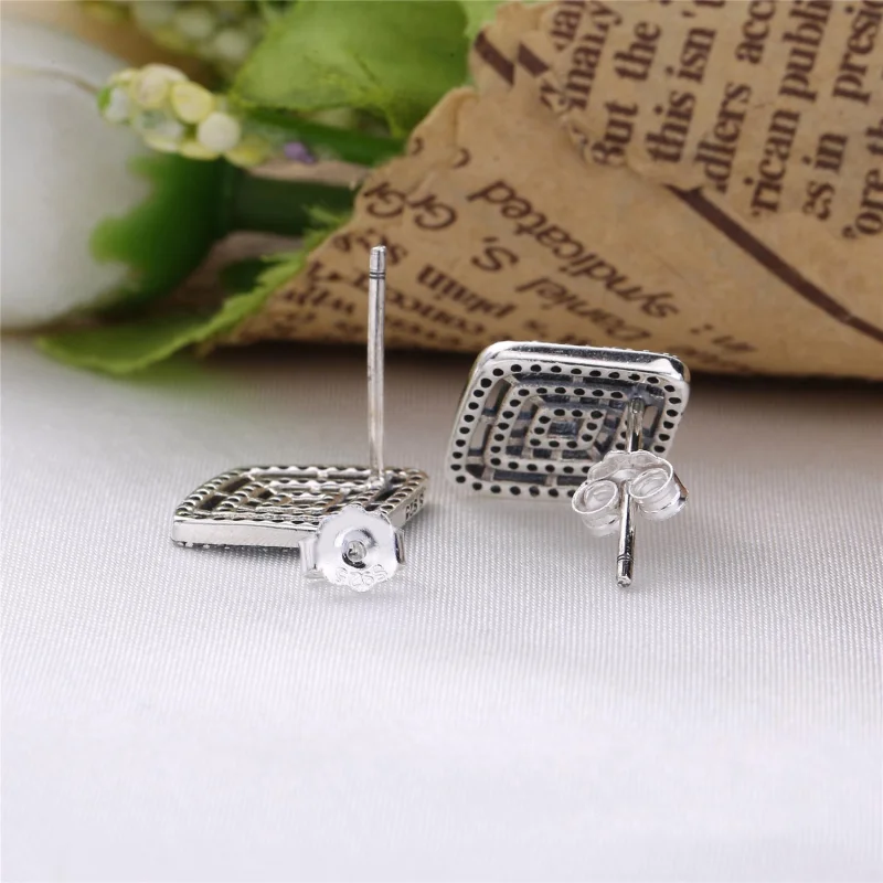 (Bild für) PANDORA Geometrische Linien Ohrstecker mit klarem CZ - 296208CZ - Ansicht 4