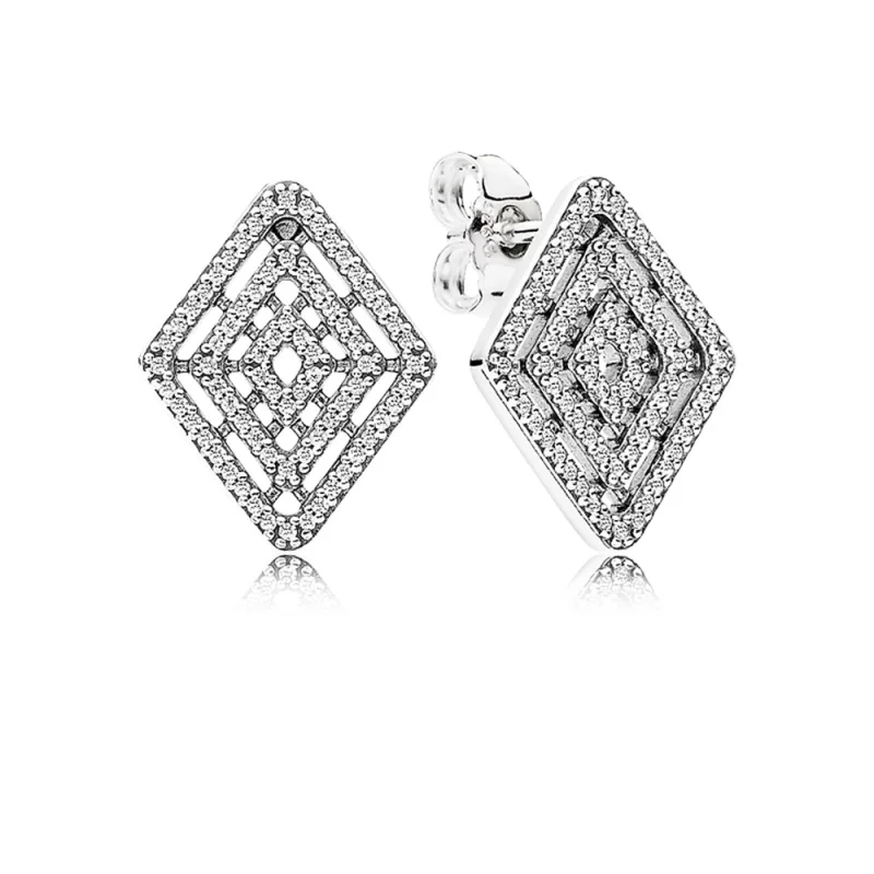 (Bild für) PANDORA Geometrische Linien Ohrstecker mit klarem CZ - 296208CZ