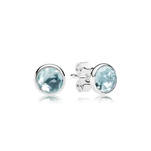 (Bild für) PANDORA March Droplets, Aqua Blue Crystal Ohrstecker - 290738nab