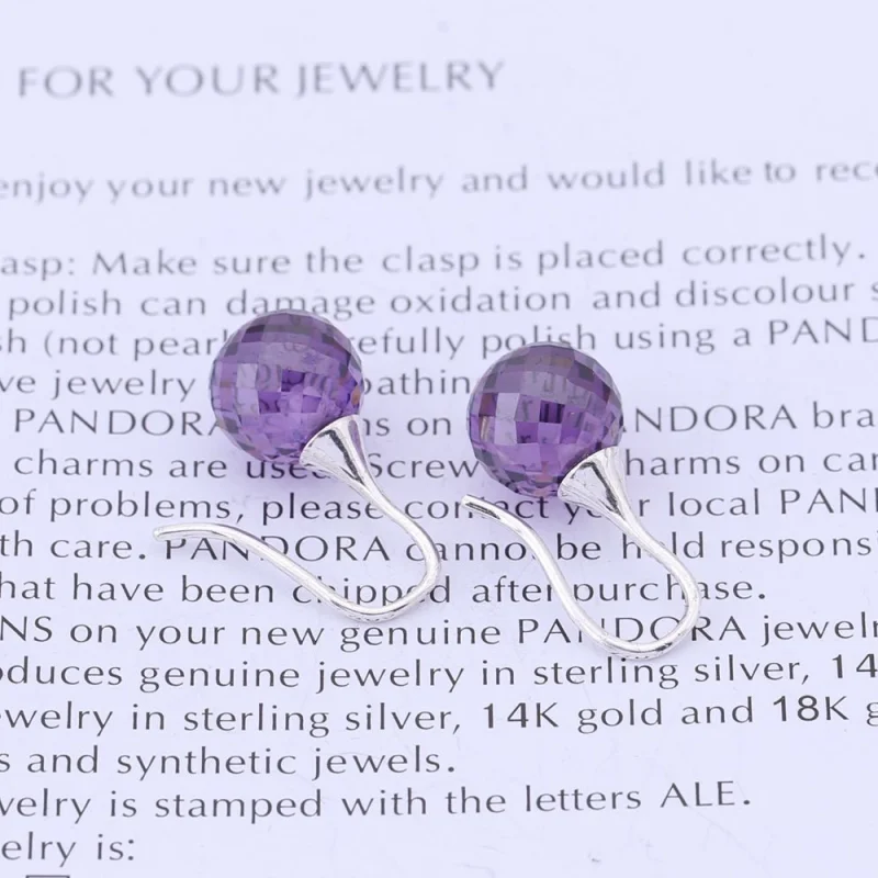 (Bild für) PANDORA Morning Dew, Lavendel Cz Ohrringe - 290552LCZ - Ansicht 2