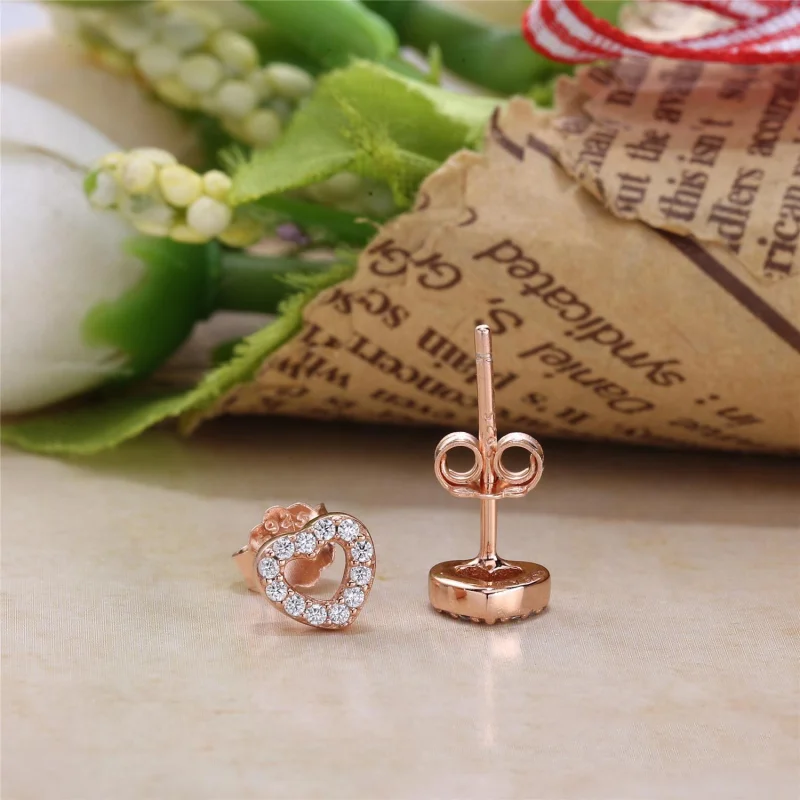 (Bild für) PANDORA Rose™ Captured Hearts mit klaren CZ-Ohrsteckern - 280528CZ - Ansicht 3