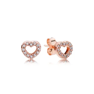 (Bild für) PANDORA Rose™ Captured Hearts mit klaren CZ-Ohrsteckern - 280528CZ
