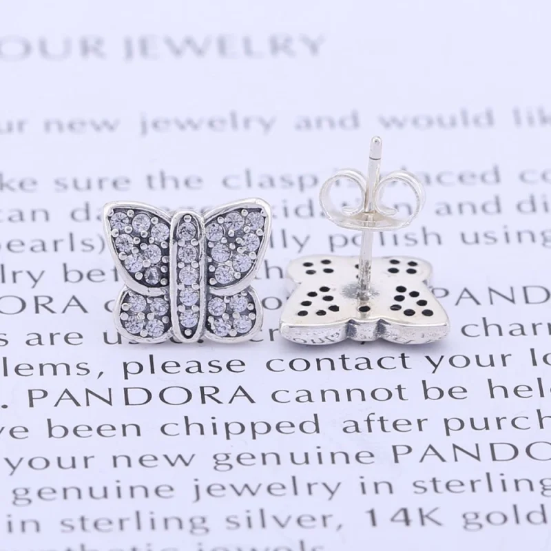 (Bild für) PANDORA Schmetterling Silber Ohrstecker - 290571cz - Ansicht 2