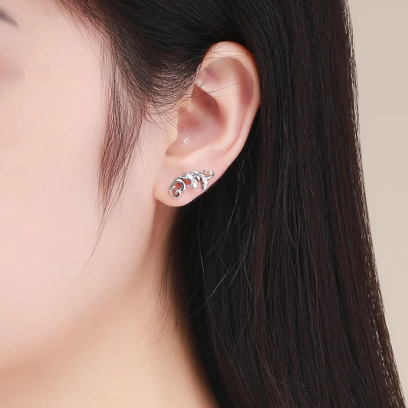 (Bild für) Pandora-Stil, silberne Retro-Ohrstecker mit europäischer Blume - SCE580 - Ansicht 5