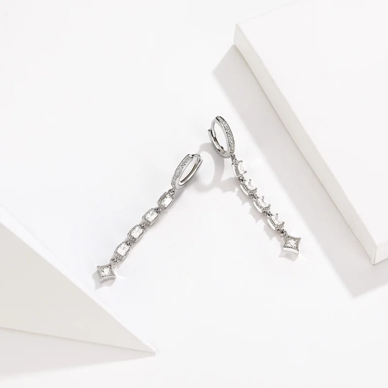 (Bild für) Pandora Style Silber Ziron Love Hängeohrringe - SCE583 - Ansicht 5