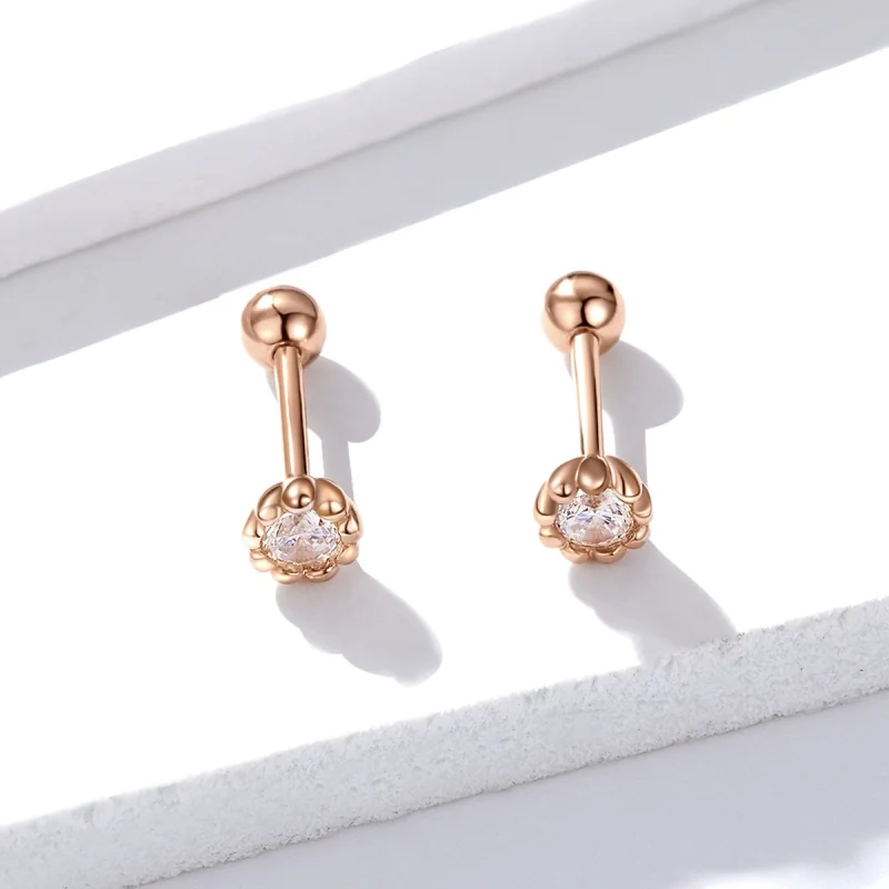 (Bild für) Roségold-Ohrstecker im Pandora-Stil mit sanftem Glanz - BSE219 - Ansicht 4