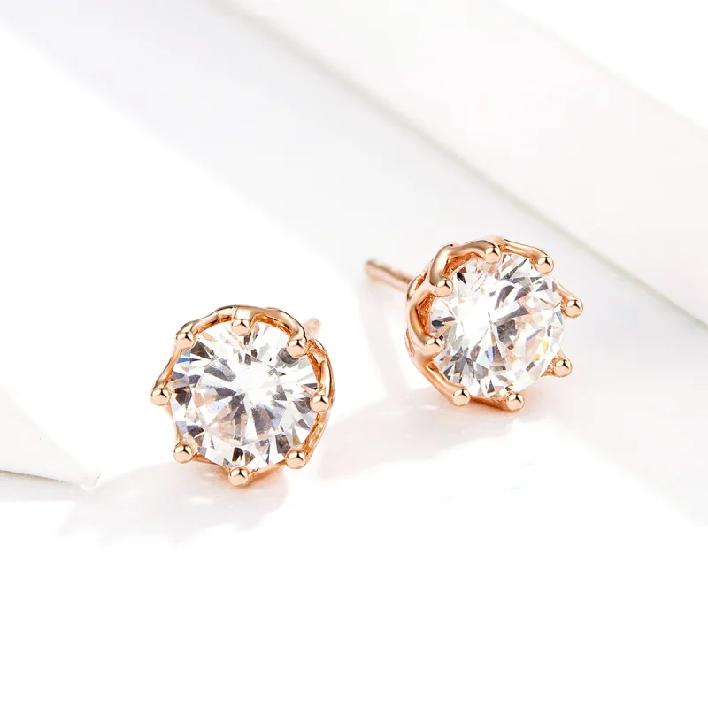 (Bild für) Roségoldene helle Ohrstecker im Pandora-Stil - SCE499-C - Ansicht 4