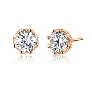 (Bild für) Roségoldene helle Ohrstecker im Pandora-Stil - SCE499-C