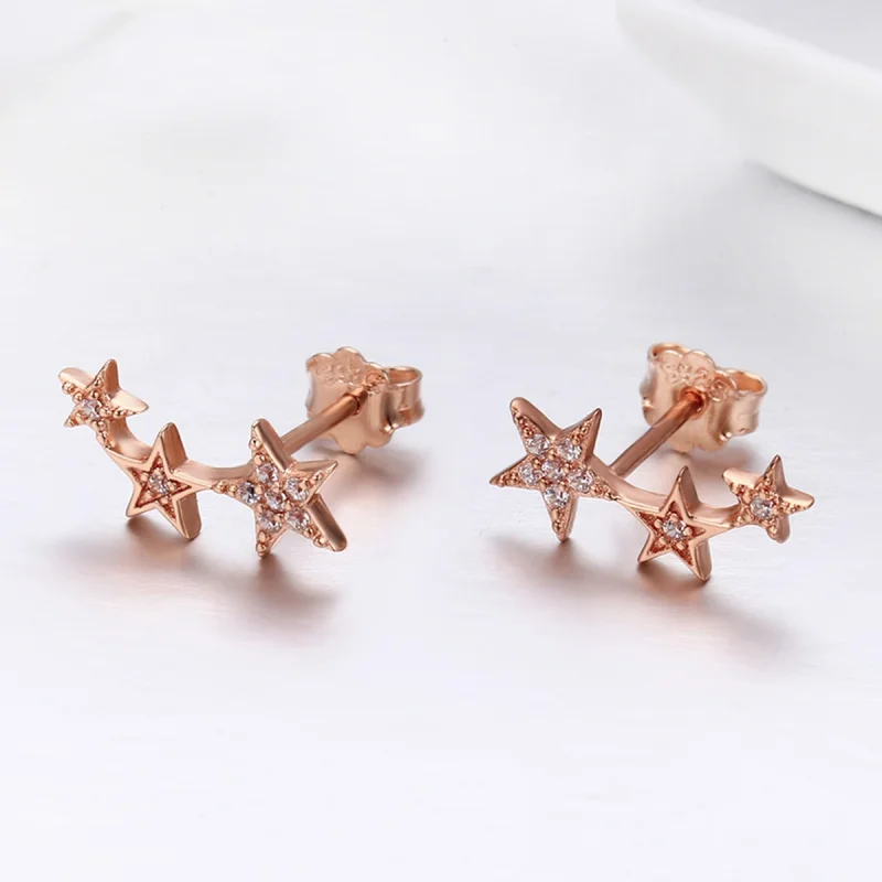 (Bild für) Roségoldene „Secrets of Stars“-Ohrstecker im Pandora-Stil - SCE291 - Ansicht 5