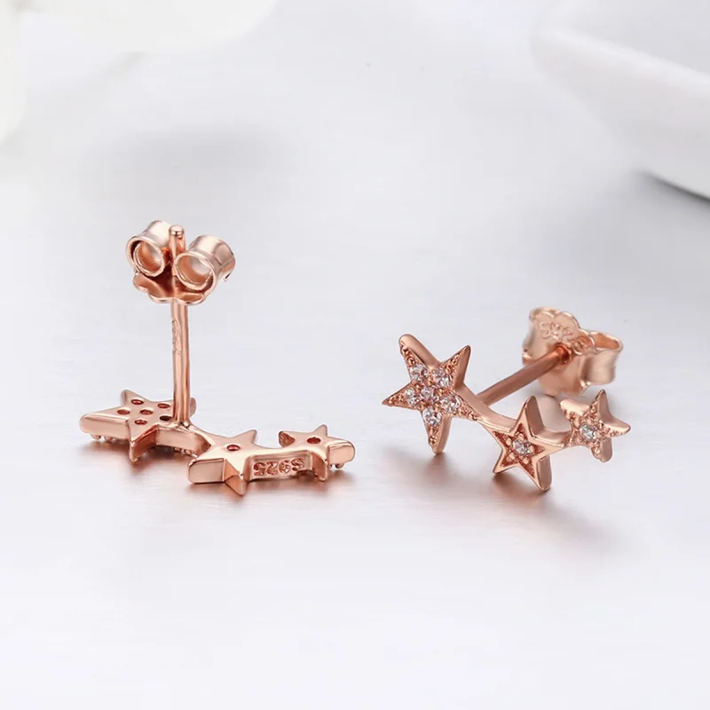 (Bild für) Roségoldene „Secrets of Stars“-Ohrstecker im Pandora-Stil - SCE291 - Ansicht 6