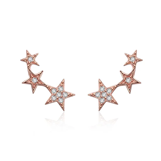 (Bild für) Roségoldene „Secrets of Stars“-Ohrstecker im Pandora-Stil - SCE291