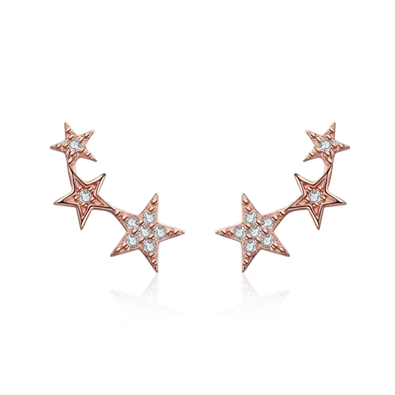 (Bild für) Roségoldene „Secrets of Stars“-Ohrstecker im Pandora-Stil - SCE291