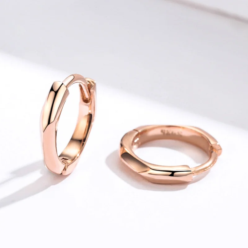 (Bild für) Schlichte Creolen im Pandora-Stil aus Roségold - BSE119 - Ansicht 4