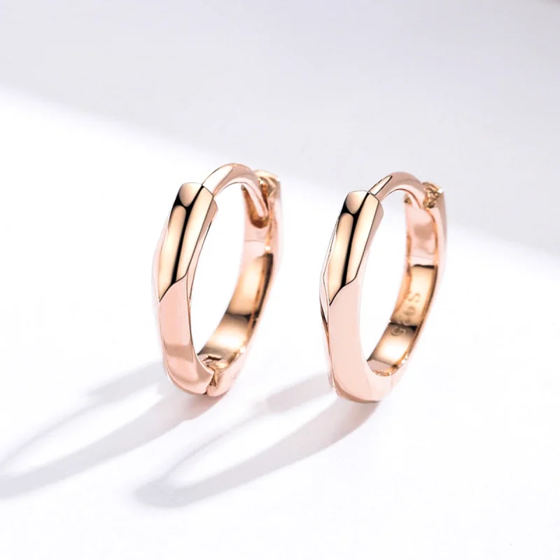 (Bild für) Schlichte Creolen im Pandora-Stil aus Roségold - BSE119 - Ansicht 5