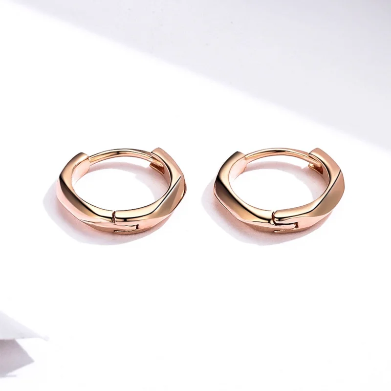 (Bild für) Schlichte Creolen im Pandora-Stil aus Roségold - BSE119 - Ansicht 6