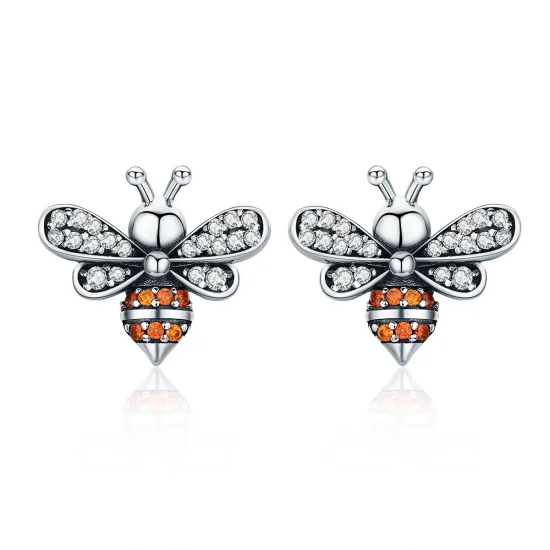 (Bild für) Silberne Bee Story-Ohrstecker im Pandora-Stil - SCE344